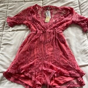 Women’s coral small/medium romper